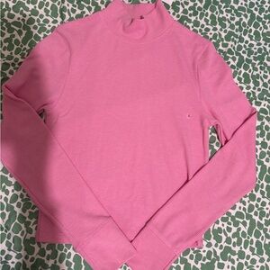 Pink Waffle Knit Long Sleeve Shirt